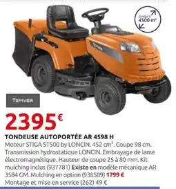 Rural Master TEMVER TONDEUSE AUTOPORTÉE AR 4598 H offre