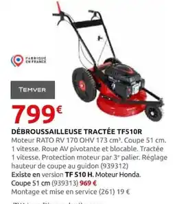 Rural Master TEMVER DÉBROUSSAILLEUSE TRACTÉE TF510R offre