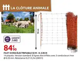 Rural Master LA CLÔTURE ANIMALE FILET OVINS ÉLECTRIFIABLE offre