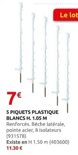 Rural Master PIQUETS PLASTIQUE BLANCS offre