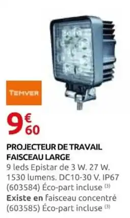 Rural Master TEMVER PROJECTEUR DE TRAVAIL FAISCEAU LARGE offre