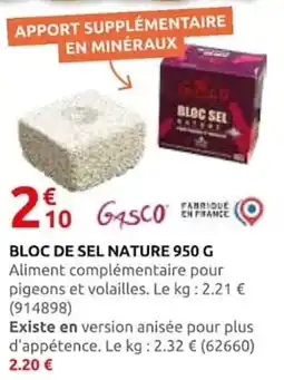Rural Master GASCO BLOC DE SEL NATURE offre