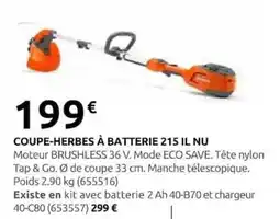 Rural Master COUPE-HERBES À BATTERIE 215 IL NU offre