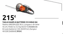 Rural Master Taille-haies à batterie 215 ihd45 nu offre