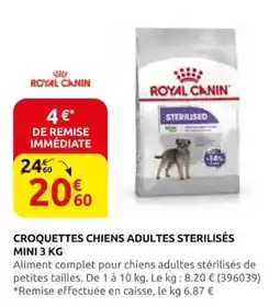 Rural Master ROYAL CANIN CROQUETTES CHIENS ADULTES STERILISÉS offre
