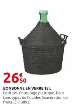 Rural Master BONBONNE EN VERRE 15 L offre