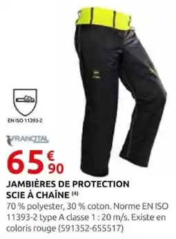 Rural Master FRANCITAL JAMBIÈRES DE PROTECTION SCIE À CHAÎNE offre
