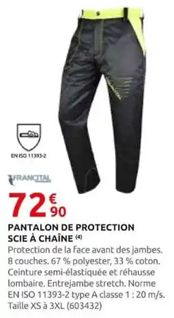 Rural Master FRANCITAL PANTALON DE PROTECTION SCIE À CHAÎNE offre