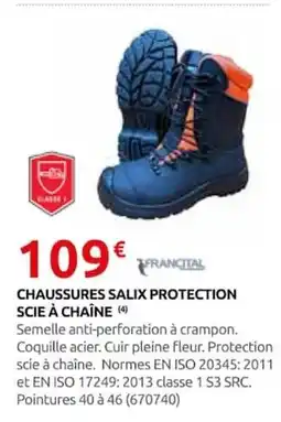 Rural Master FRANCITAL CHAUSSURES SALIX PROTECTION SCIE À CHAÎNE offre