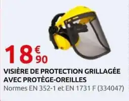 Rural Master VISIÈRE DE PROTECTION GRILLAGÉE AVEC PROTÈGE-OREILLES offre