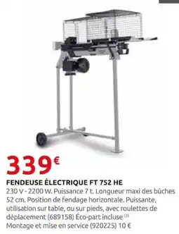 Rural Master FENDEUSE ÉLECTRIQUE FT 752 HE offre