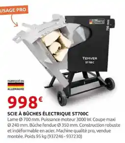 Rural Master TEMVER SCIE À BÛCHES ÉLECTRIQUE ST700C offre