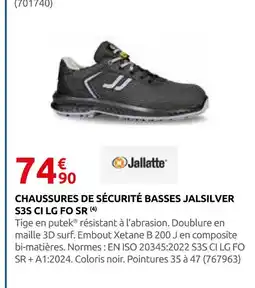 Rural Master Jallatte chaussures de sécurité basses jalsilver s3s ci lg fo sr offre