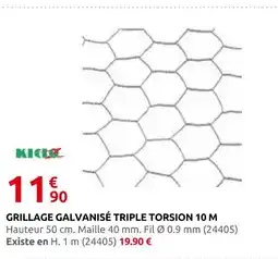 Rural Master Kikiz grillage galvanisé triple torsion offre