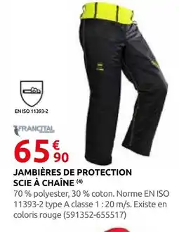 Rural Master Francital jambières de protection scie à chaîne offre