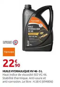 Rural Master Temver huile hydraulique hv 46 - 5 l offre