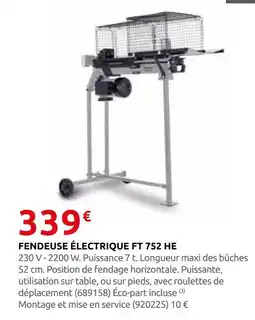 Rural Master Fendeuse électrique ft 752 he offre