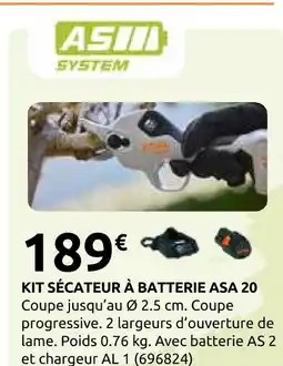 Rural Master Asim system kit sécateur à batterie asa 20 offre