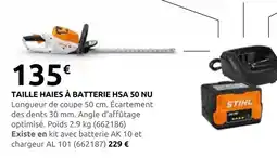 Rural Master Stihl taille haies à batterie hsa 50 nu offre