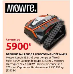 Rural Master Débroussailleuse radiocommandée m-465 offre