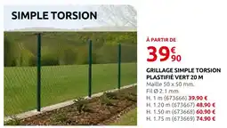 Rural Master Grillage simple torsion plastifié vert 20 m offre