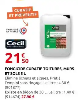 Rural Master Cecil fongicide curatif toitures, murs et sols offre