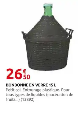 Rural Master Bonbonne en verre 15 l offre