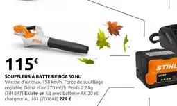 Rural Master Stihl souffleur à batterie bga 50 nu offre