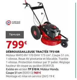 Rural Master Temver débroussailleuse tractée tf510r offre