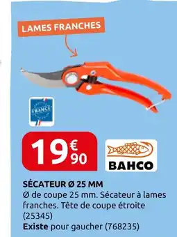 Rural Master Bahco sécateur ø 25 mm offre