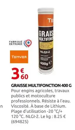 Rural Master Temver graisse multifonction 400 g offre
