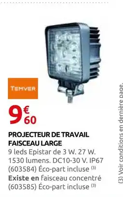 Rural Master Temver projecteur de travail faisceau large offre