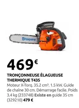 Rural Master Husqvarna tronçonneuse élagueuse thermique t435 offre