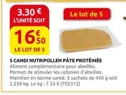 Rural Master 5 candi nutripollen pâte protéinée offre