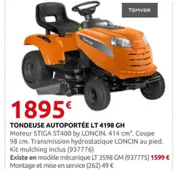 Rural Master Tondeuse autoportée lt 4198 gh offre
