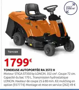 Rural Master Temver tondeuse autoportée ra 3572 h offre