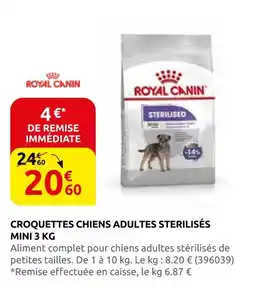 Rural Master Royal canin croquettes chiens adultes stérilisés mini 3 kg offre