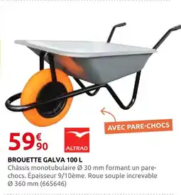 Rural Master Altrad brouette galva 100 l offre