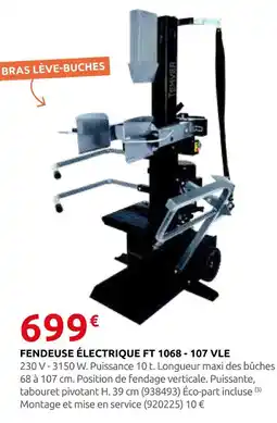 Rural Master Fendeuse électrique ft 1068 - 107 vle offre