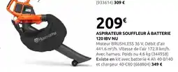 Rural Master Husqvarna aspirateur souffleur à batterie 120 ibv nu offre