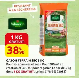 Rural Master Vilmorin gazon terrain sec 5 kg offre