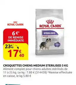 Rural Master Royal canin croquettes chiens medium sterilised offre