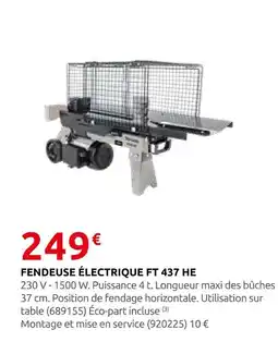 Rural Master Fendeuse électrique ft 437 he offre
