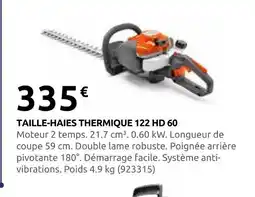 Rural Master Husqvarna taille-haies thermique 122 hd 60 offre