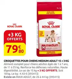 Rural Master Royal canin croquettes pour chiens medium adult 15 + 3 kg offre