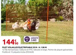 Rural Master Filet volailles électrifiable 50 m - h. 1.06 m offre