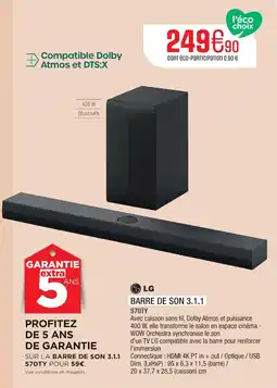 Extra Lg barre de son 3.1.1 s70ty offre
