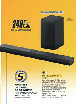 Proxi Confort Lg barre de son 3.1.1 offre
