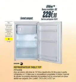 Proxi Confort Fagor réfrigérateur table top ftt107dw offre