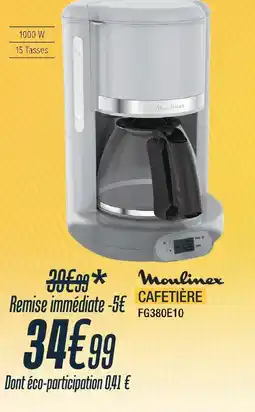 Proxi Confort Moulinex cafetière fg380e10 offre